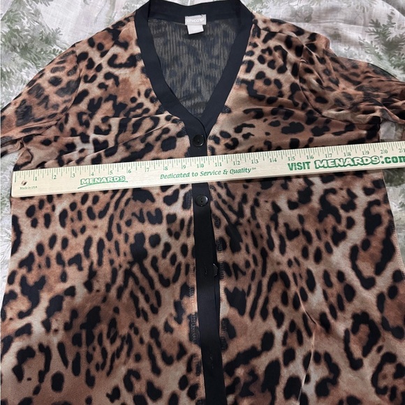 Chico's Brown and Black Leopard Print Cardigan 2 piece set - Picture 6 of 15